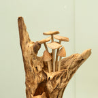 Teak Root Mouse Hiding In The Mushrooms Sculpture