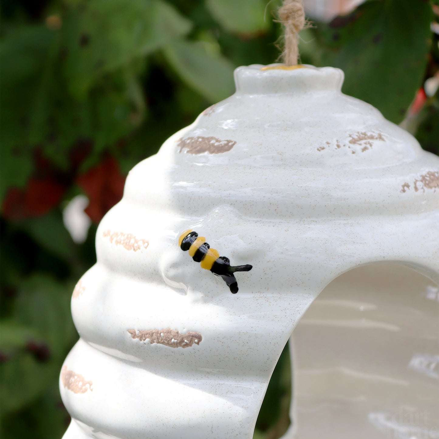 Ceramic White Beehive Bird House