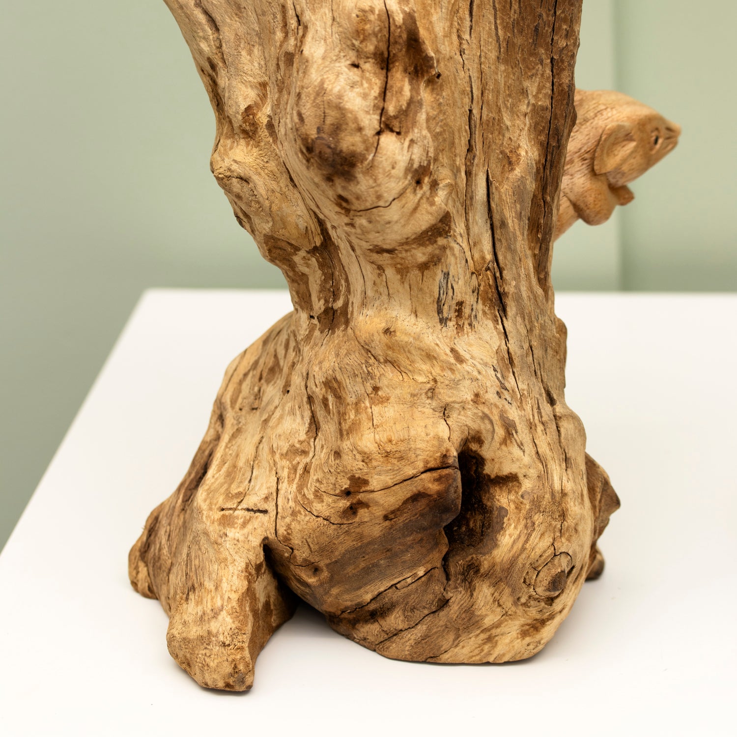 Teak Root Mouse Hiding In The Mushrooms Sculpture