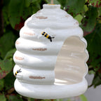 Ceramic White Beehive Bird House