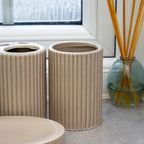 Ribbed Ceramic Set Of 4 Bathroom Accessories
