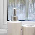 Ribbed Ceramic Set Of 4 Bathroom Accessories