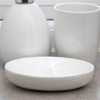 Glossy Ceramic Set Of 3 Bathroom Accessories