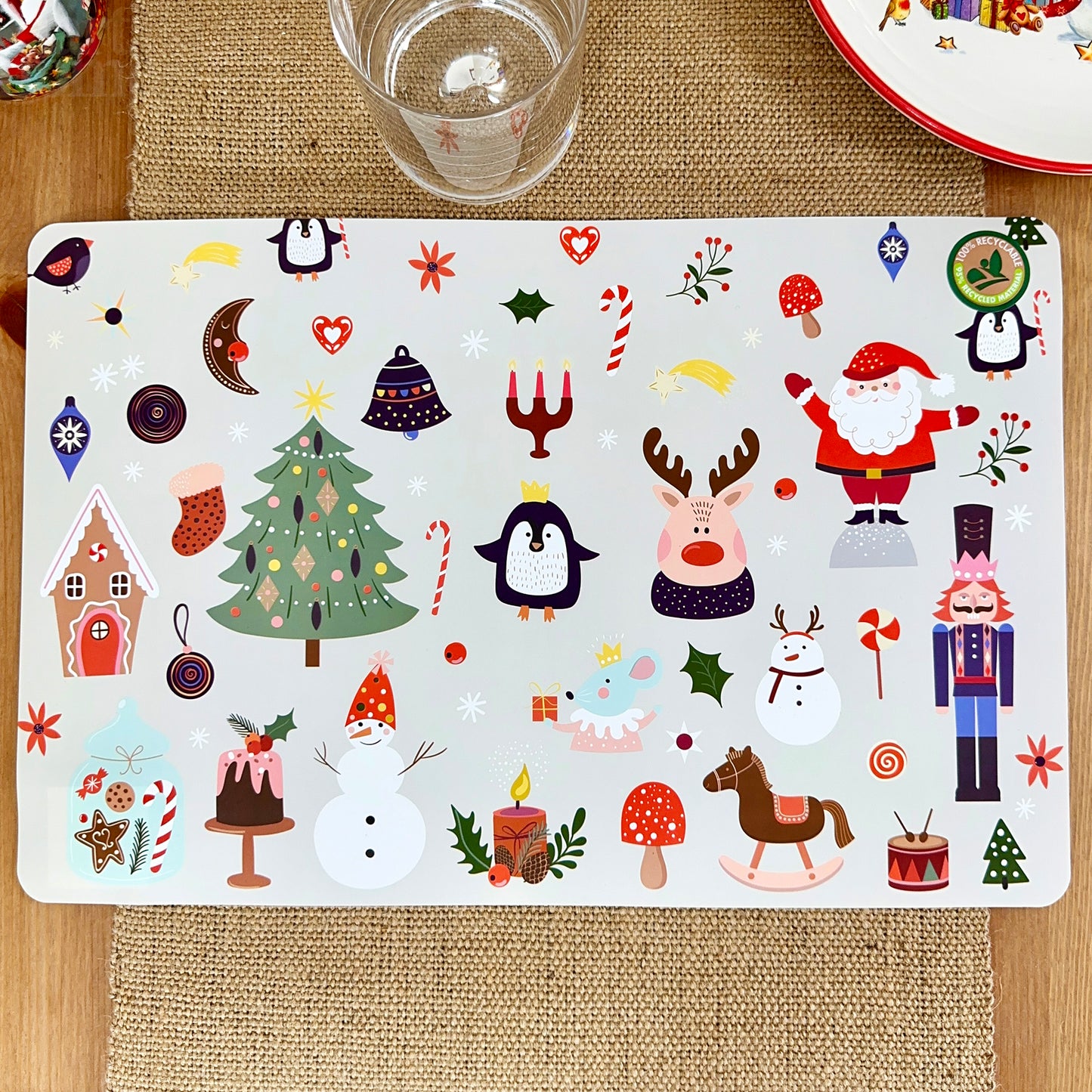 Set Of Christmas Graphic Placemats