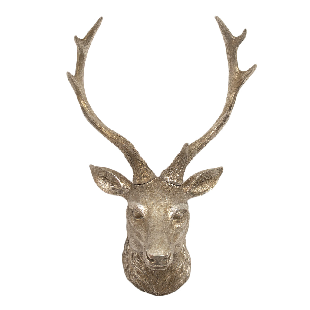Silver Stag Head Wall Decor