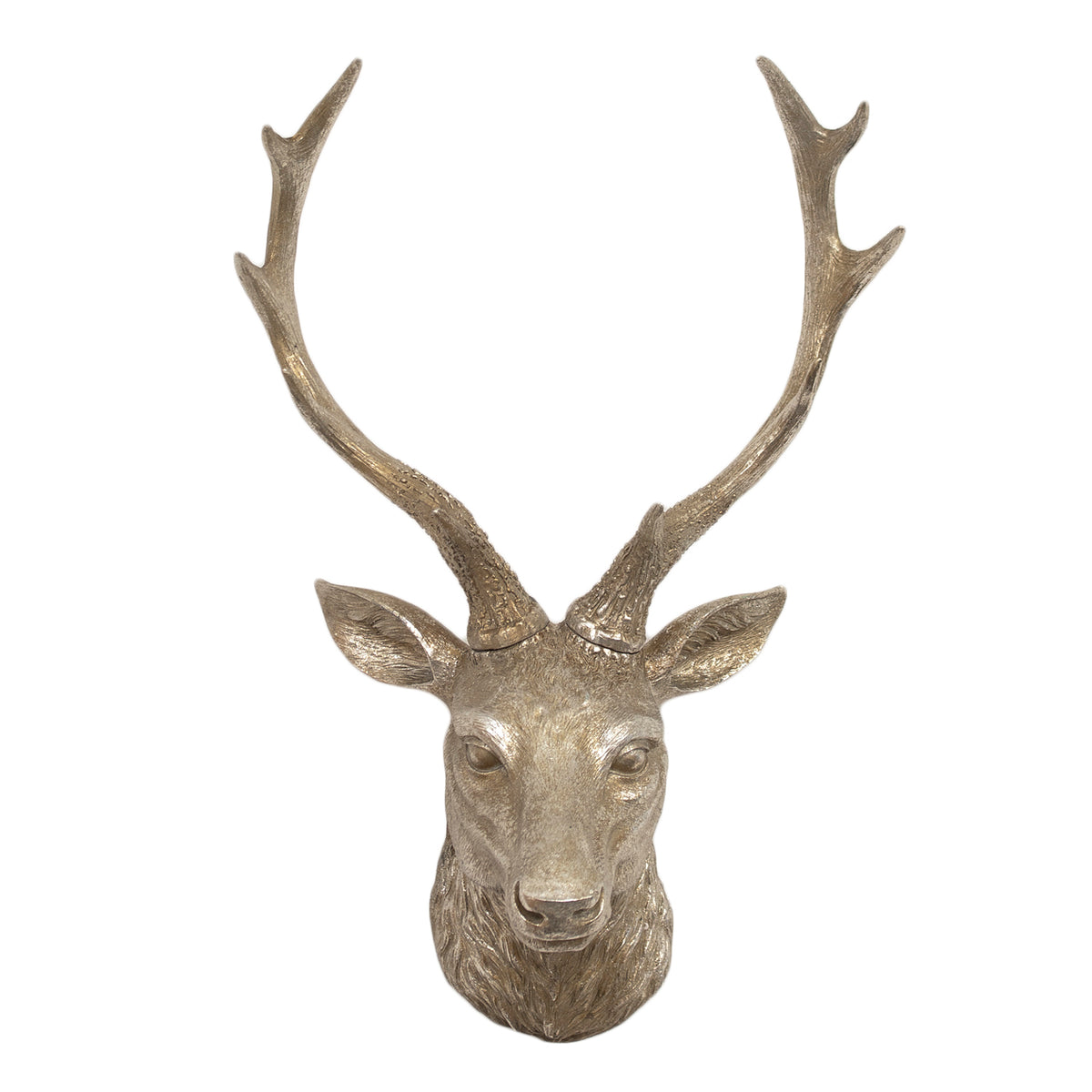 Silver Stag Head Wall Decor