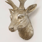 Silver Stag Head Wall Decor