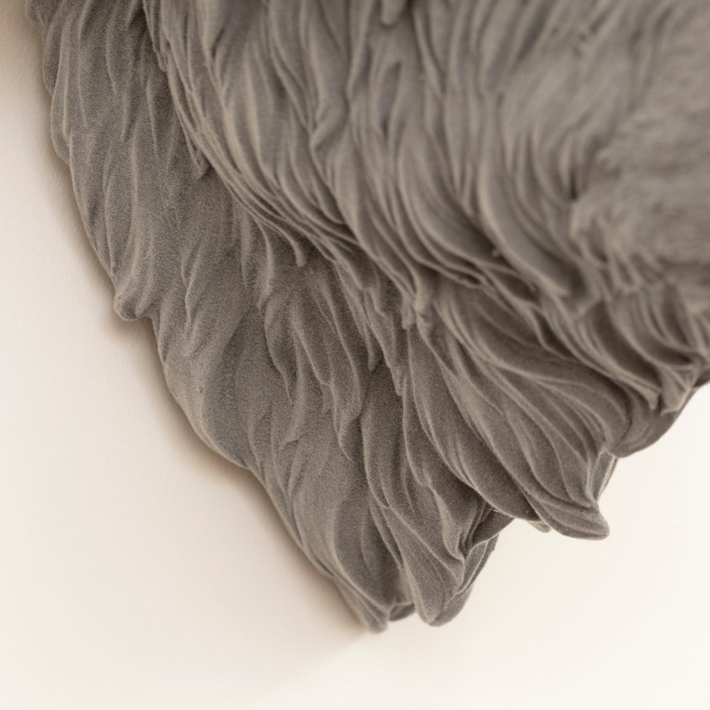 Grey Velvet Highland Cow Head Wall Decor