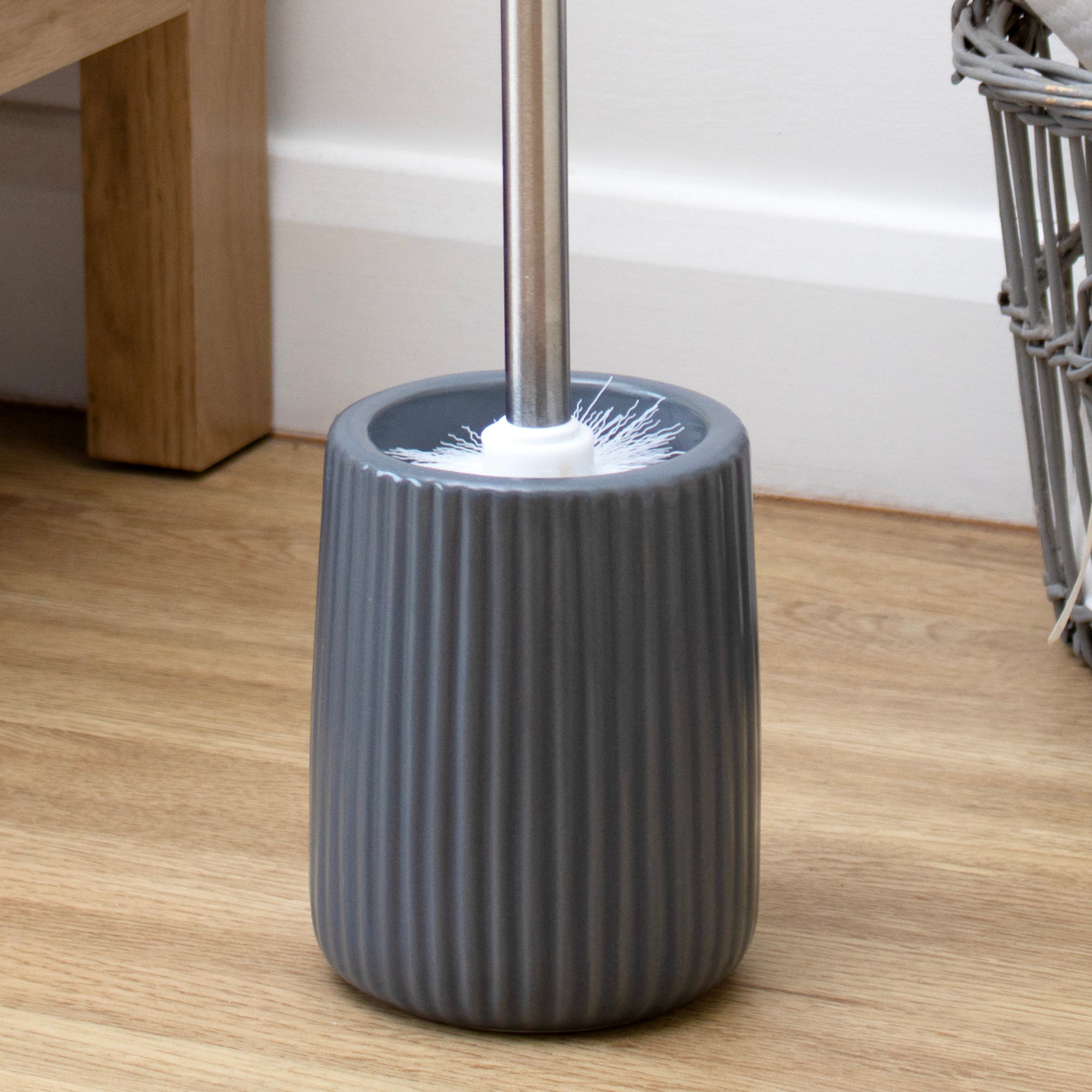 Stoneware Ribbed Toilet Brush