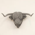 Grey Velvet Highland Cow Head Wall Decor