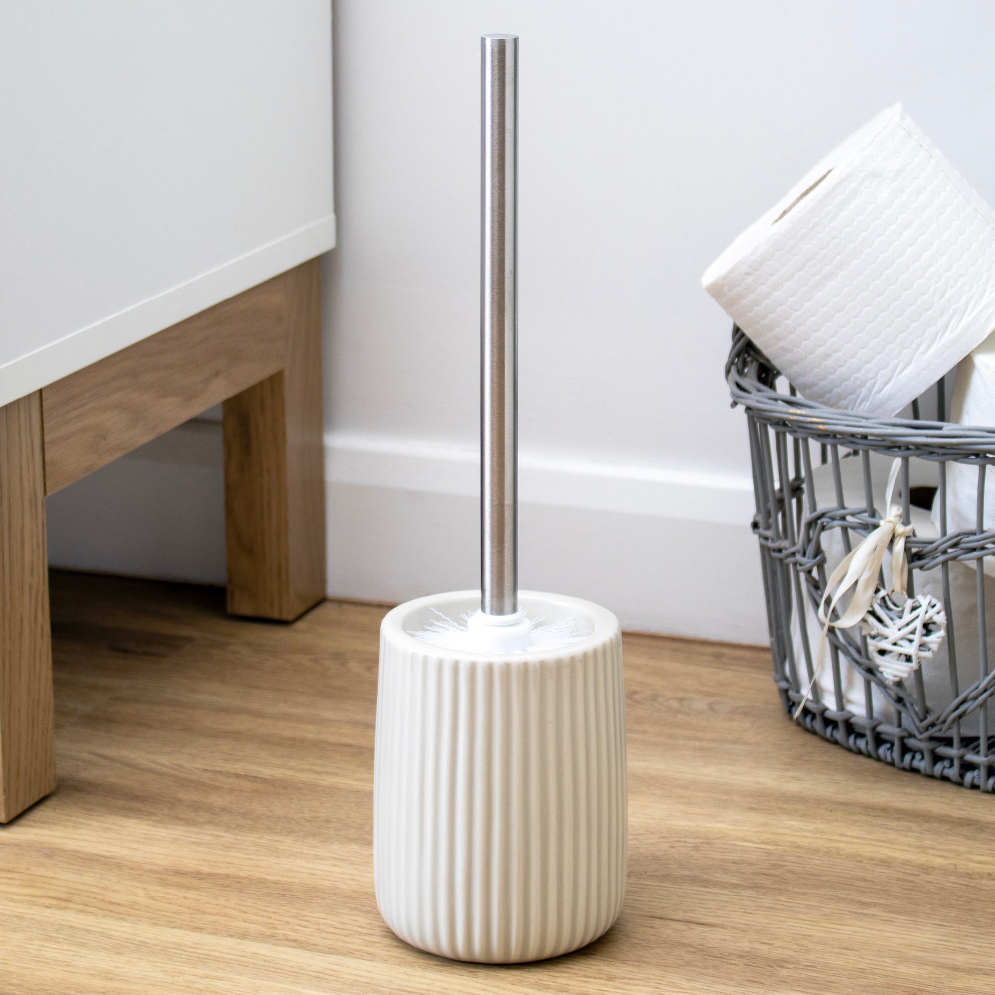 Stoneware Ribbed Toilet Brush