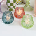 Coloured Bubble Glass Tealight Holder Set Of 3