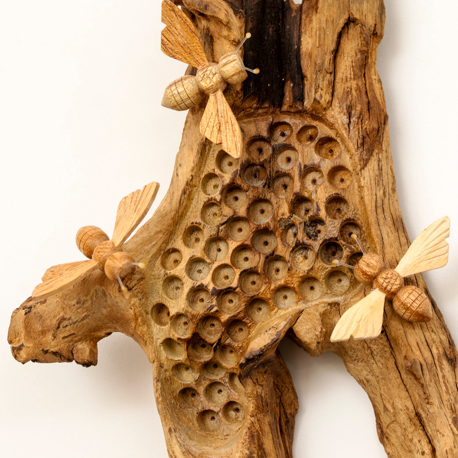 Teak Root Wall Hanging Beehive Sculpture