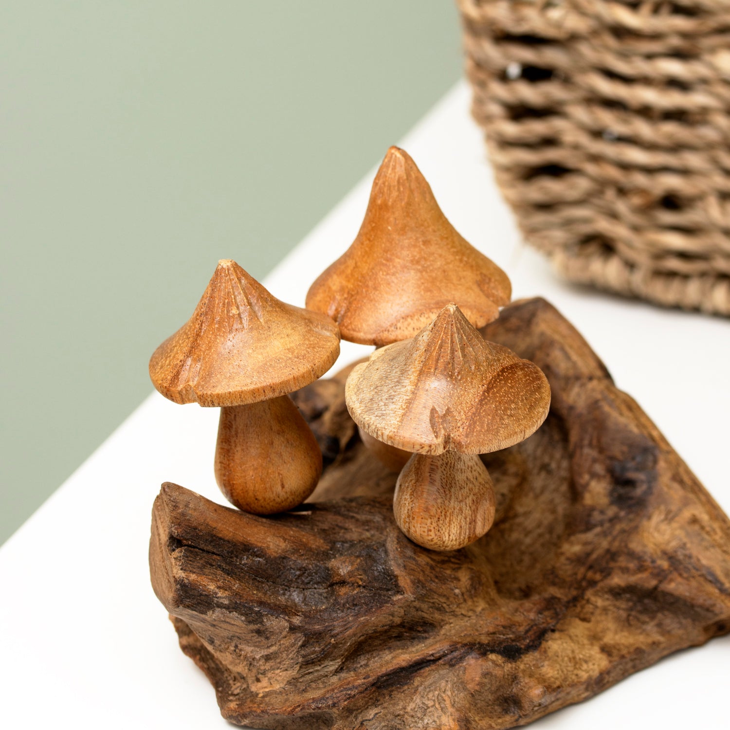 Teak Root 3 Magic Bali Mushrooms Ornament