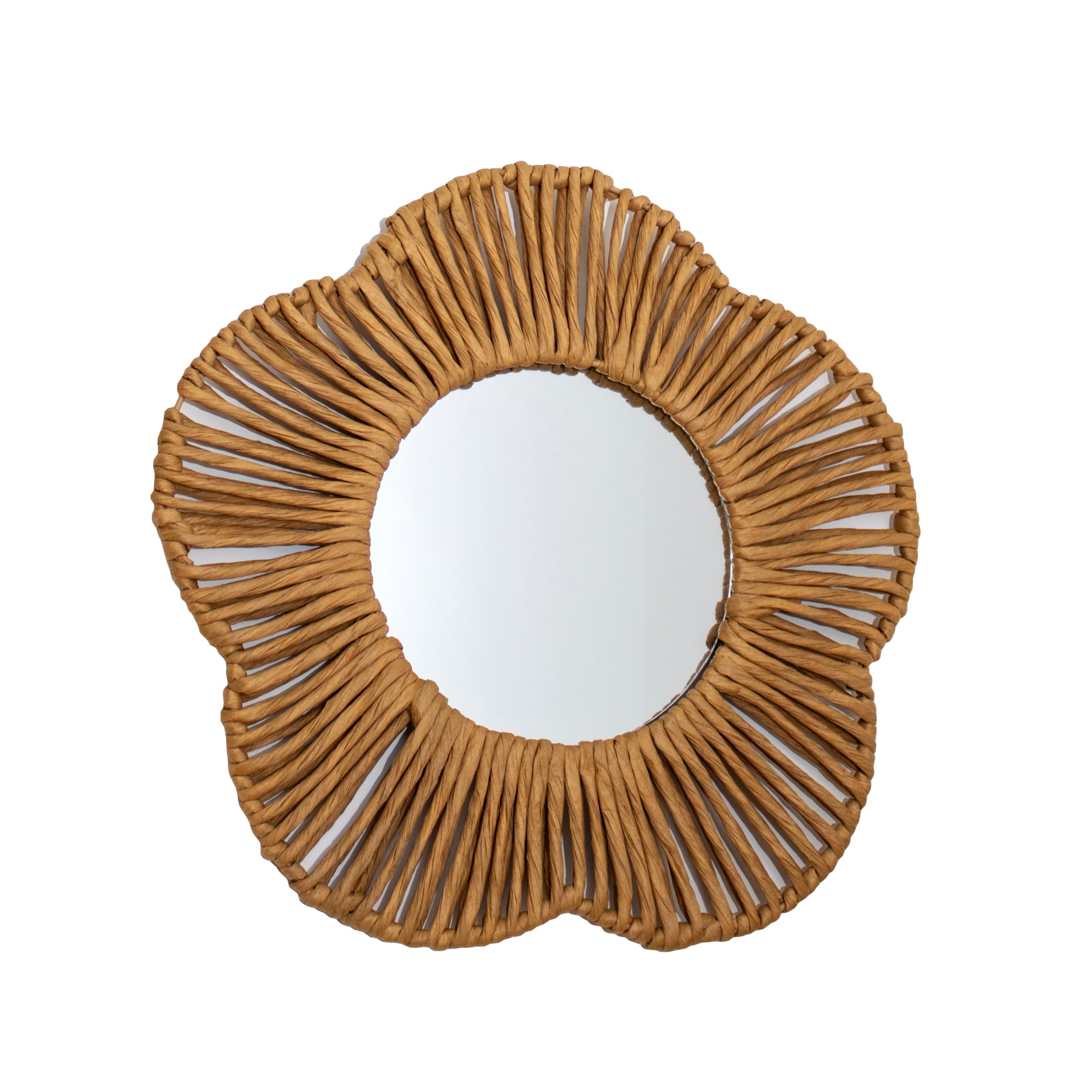 Paper Rope Flower Wall Mirror