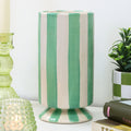 Hand Painted Green Striped Vase