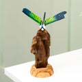 Emperor Dragonfly On Teak Root Base Ornament