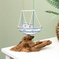 Shipwrecked Sail Boat On Teak Root Rocks Ornament