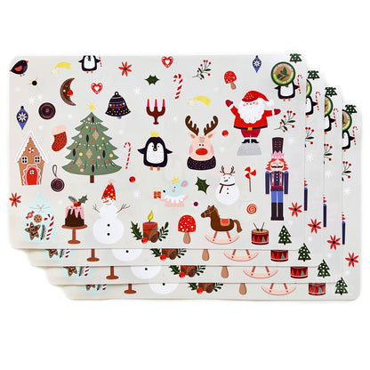 Set Of Christmas Graphic Placemats