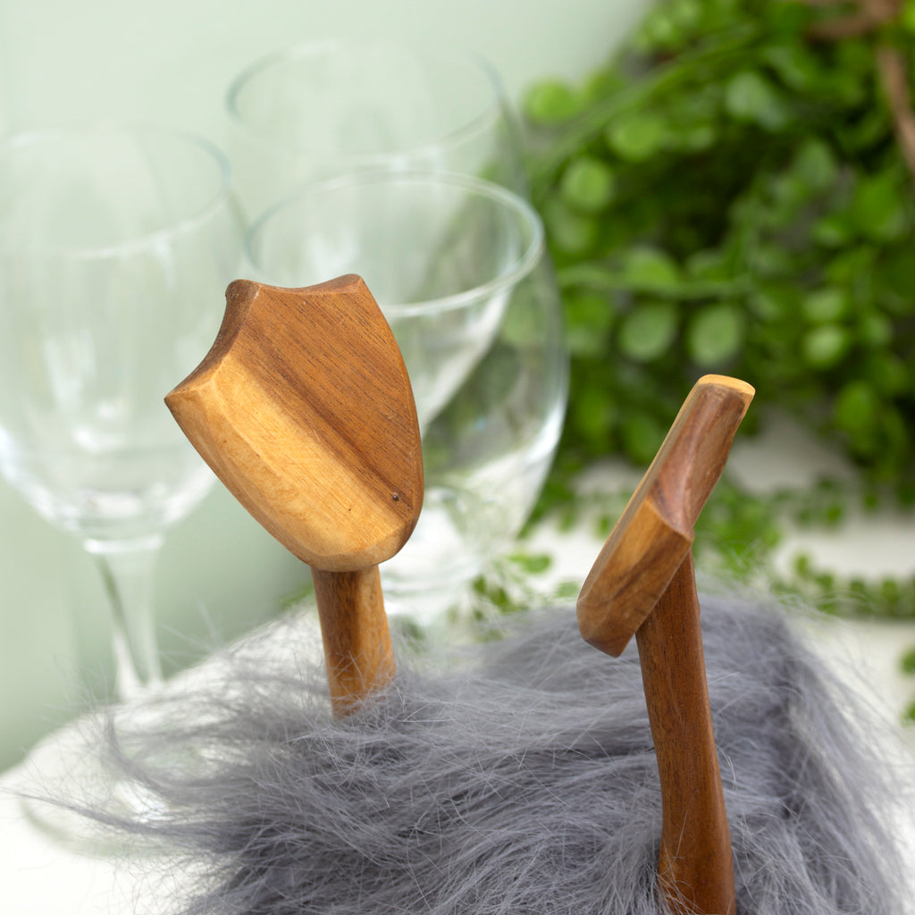 Grey Fluffy Drunken Duck Wine Bottle Holder