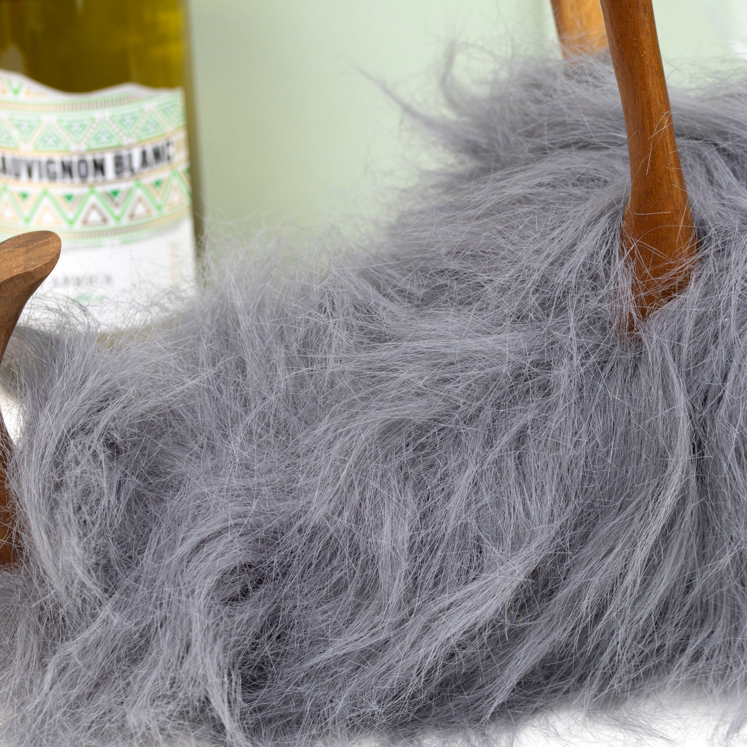 Grey Fluffy Drunken Duck Wine Bottle Holder