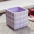 Lilac Square Checked Tile Plant Pot