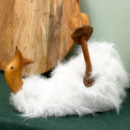 White Fluffy Drunken Duck Wine Bottle Holder