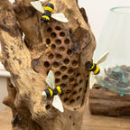 Teak Root Bee Hotel Sculpture
