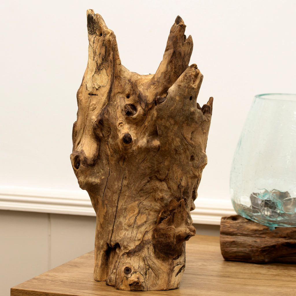 Teak Root Bee Hotel Sculpture