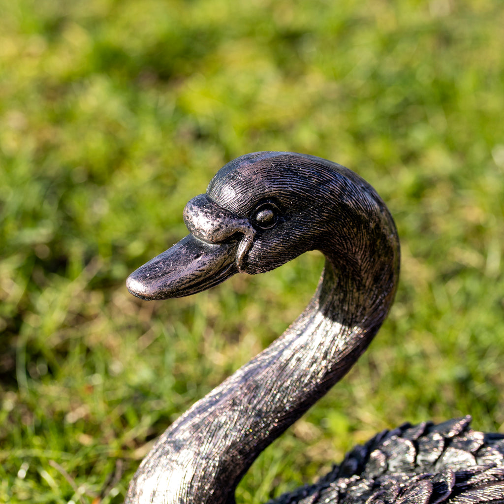 Bronze Gracious Swan Garden Ornament