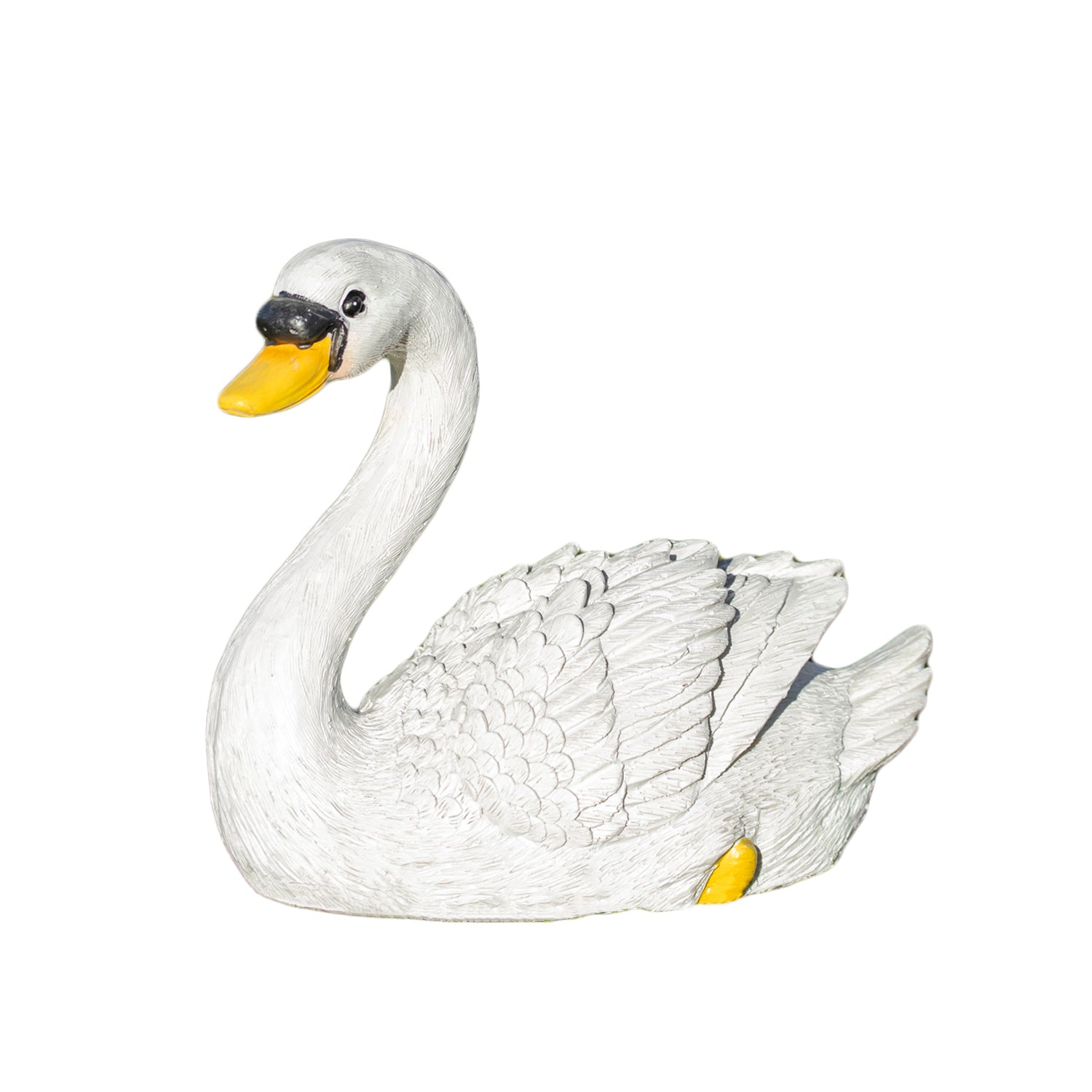 White Gracious Swan Garden Ornament