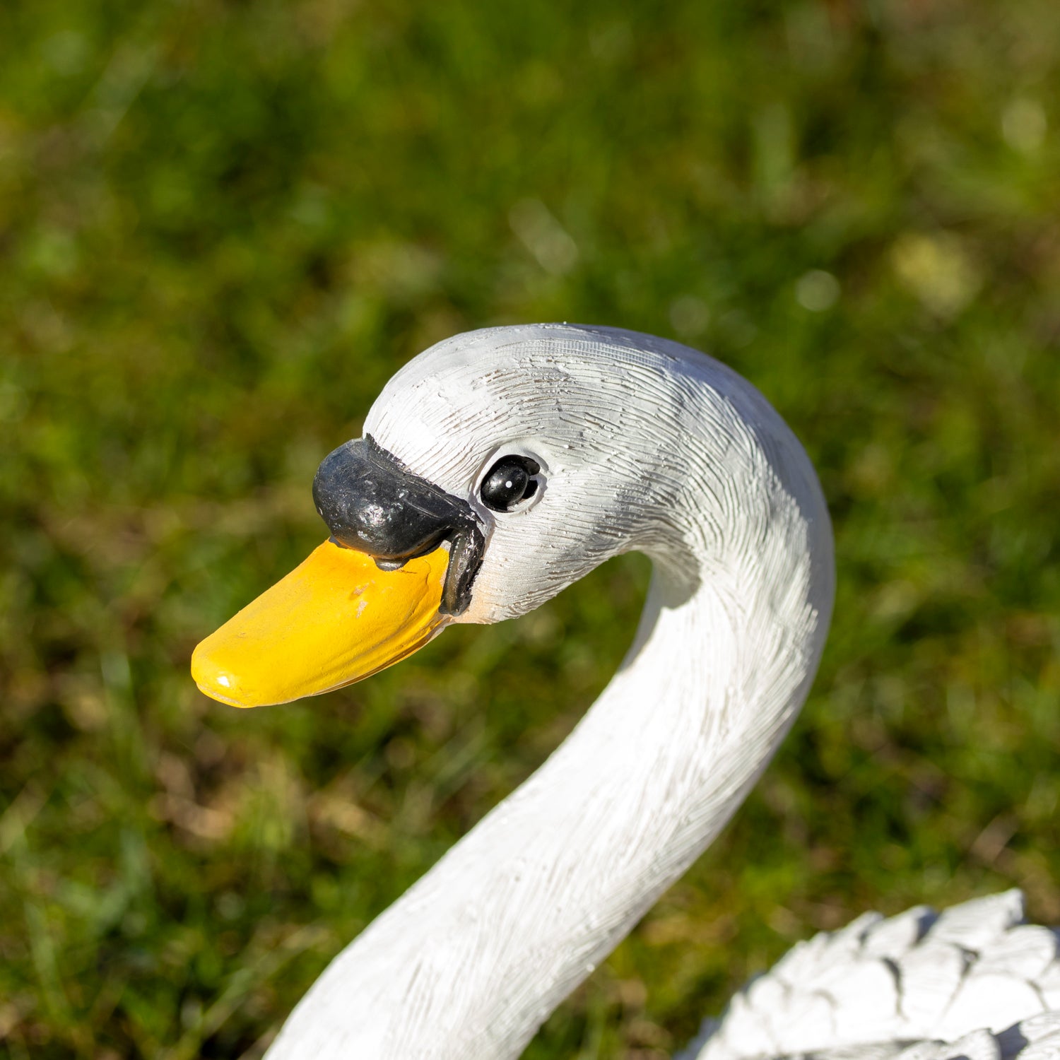 White Gracious Swan Garden Ornament