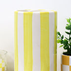 Hand Painted Yellow Striped Vase