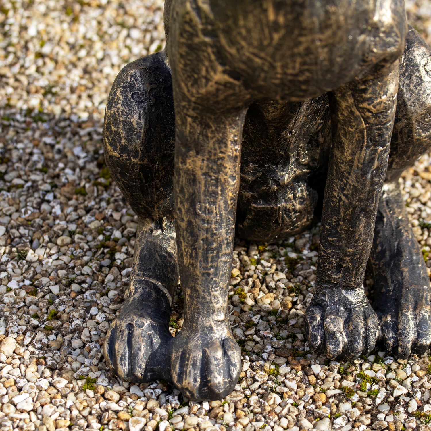 Aged Gold Garden Alert Hare Ornament