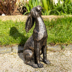 Bronze-Gartenhasen-Ornamente, 2er-Set