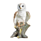 Barn Owl On Wood Perch Garden Ornament