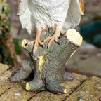 Barn Owl On Wood Perch Garden Ornament