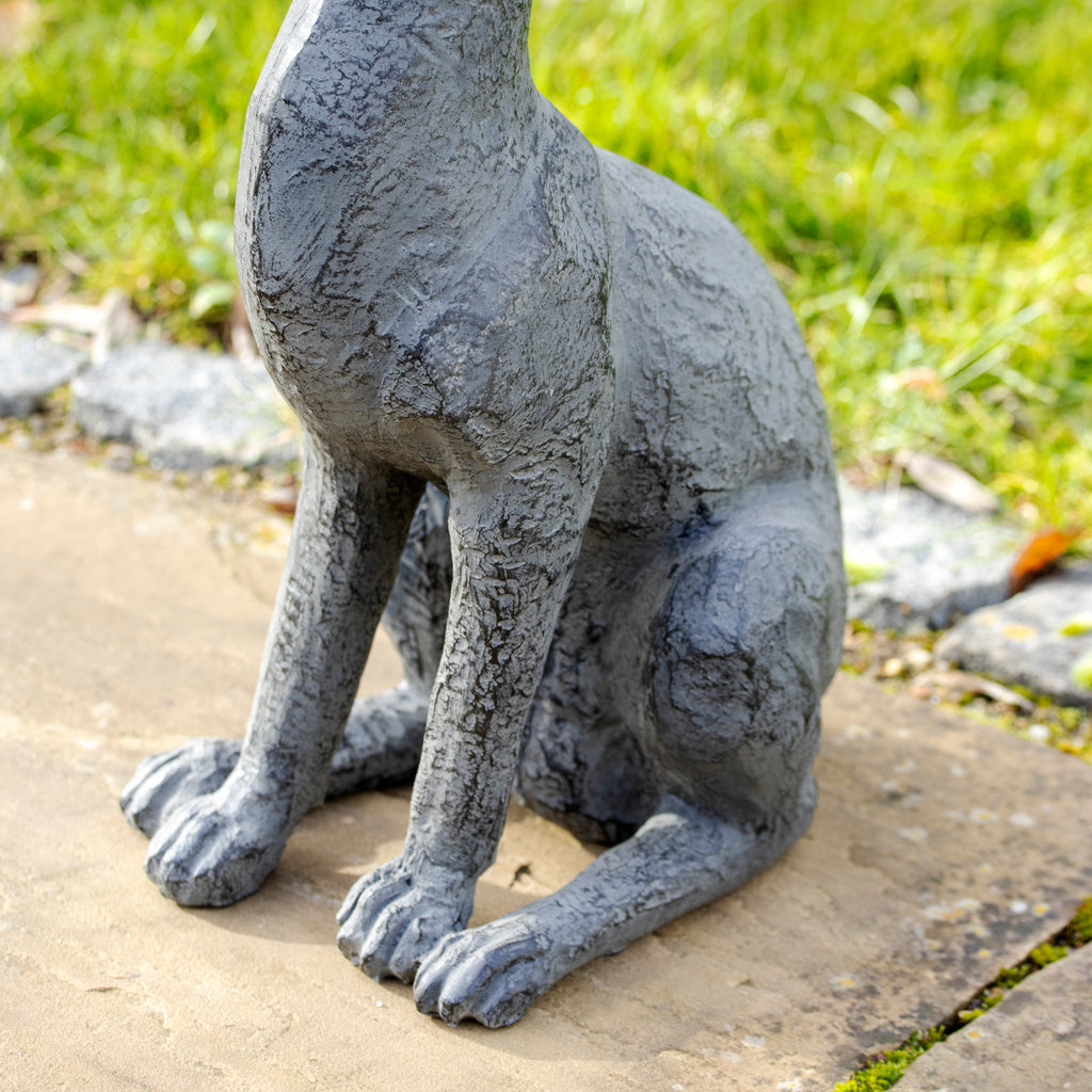 Antique Grey Garden Hare Ornaments Set Of 2