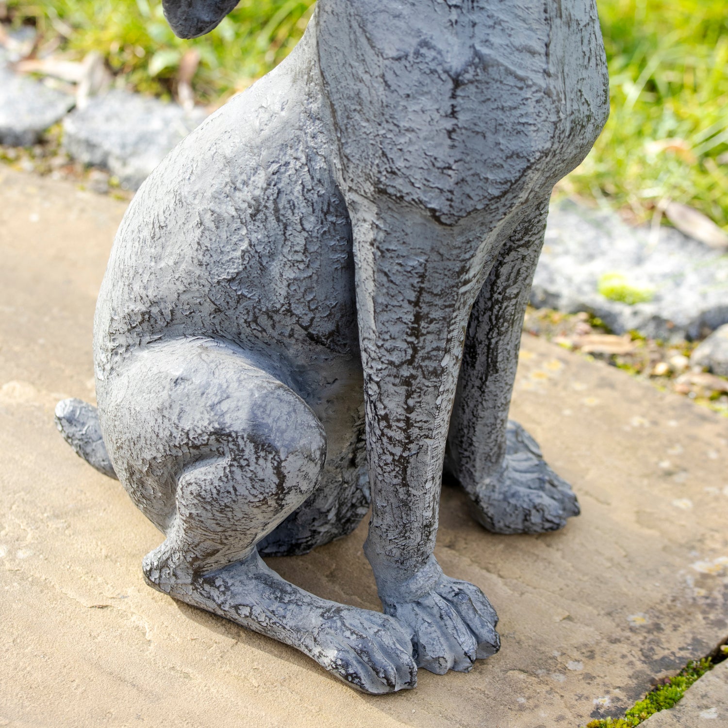 Antique Grey Garden Moongazing Hare Ornament