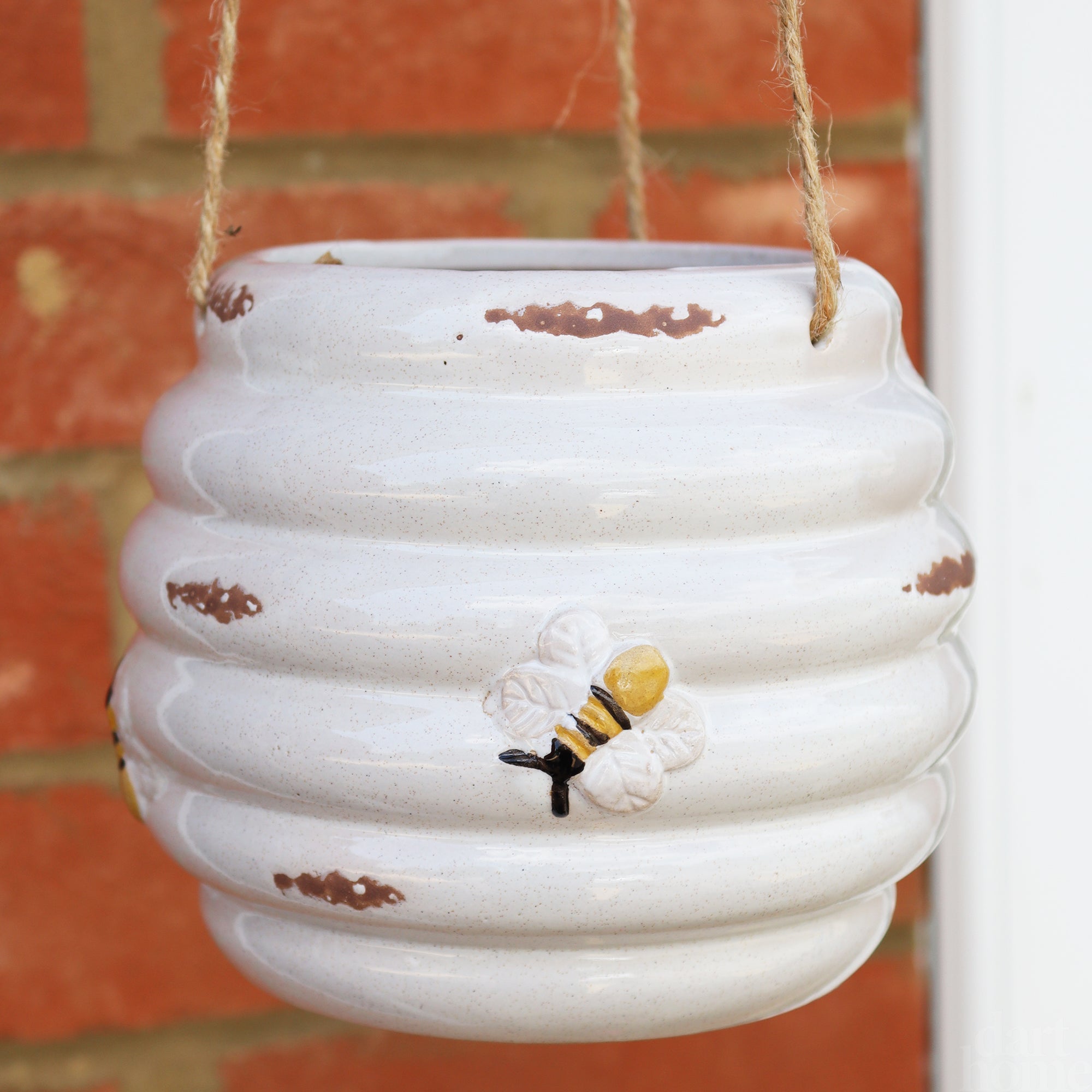 White Beehive Hanging Planter
