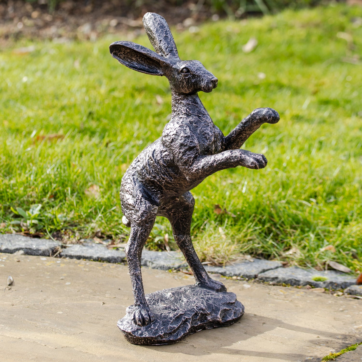 Bronze Boxing Hare Garden Ornament A
