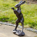 Bronze Boxing Hare Garden Ornament B