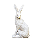 Aged White March Hare Garden Ornament - Left