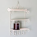 Triple Scroll Wall Shelf With 3 Hooks