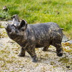 Large Aged Gold Pig Garden Ornament