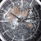 Industrial World Map Cog Wall Clock