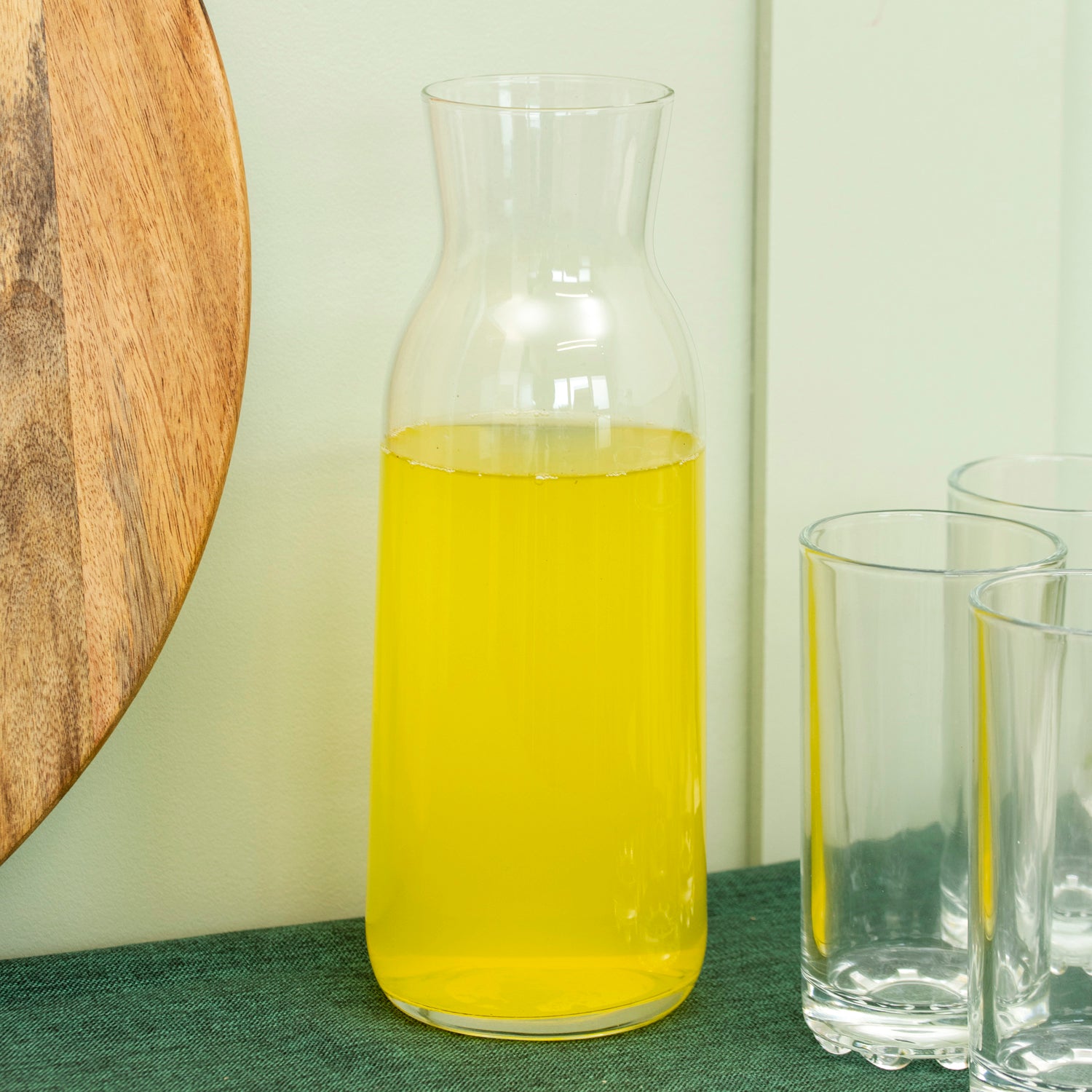 Glass Carafe & 4 Hiball Tumblers Set