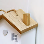 White Wooden Block House Doorstop