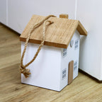 White Wooden Block House Doorstop
