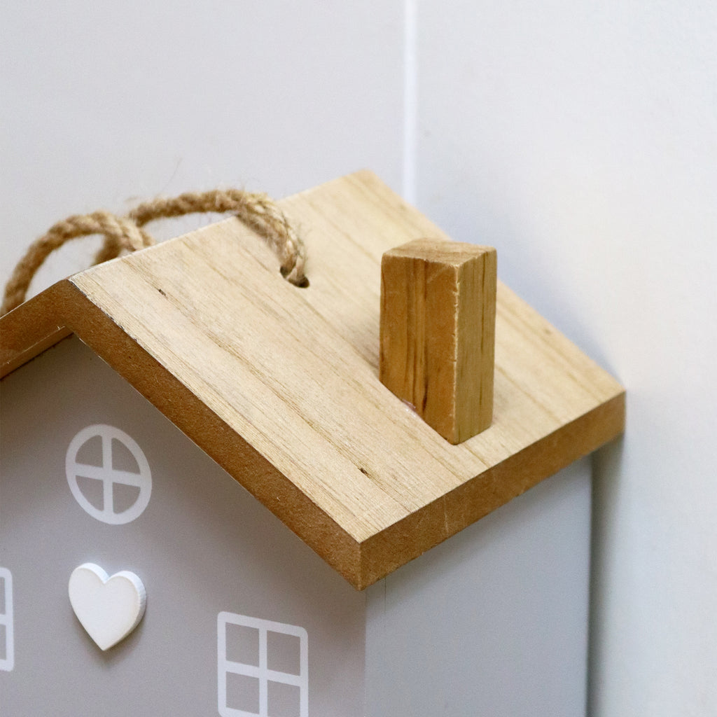 Grey Wooden Block House Doorstop